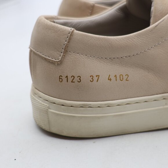 Common Projects Achilles Women's EU Size 37 Beige Leather Casual Sneakers Italy - Picture 3 of 11